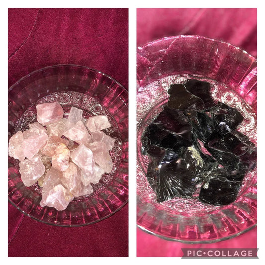 Rose Quartz or Black Obsidian