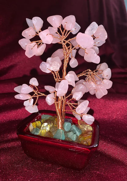 Mini Bonsai style Tree with Quarts Crystals.